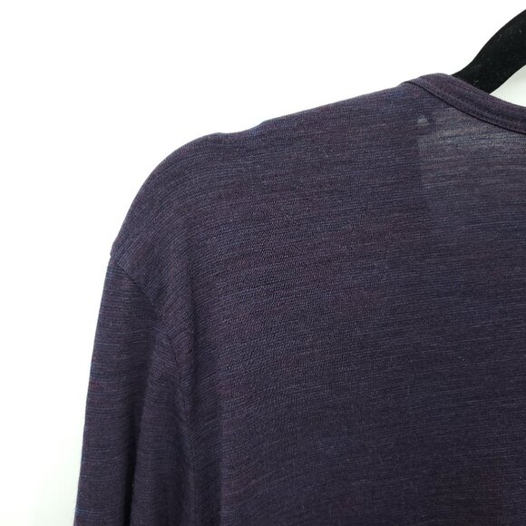 Seg'ments 100% Merino Wool Crew Neck Long Sleeve Base Layer Top L Purple - Picture 9 of 14